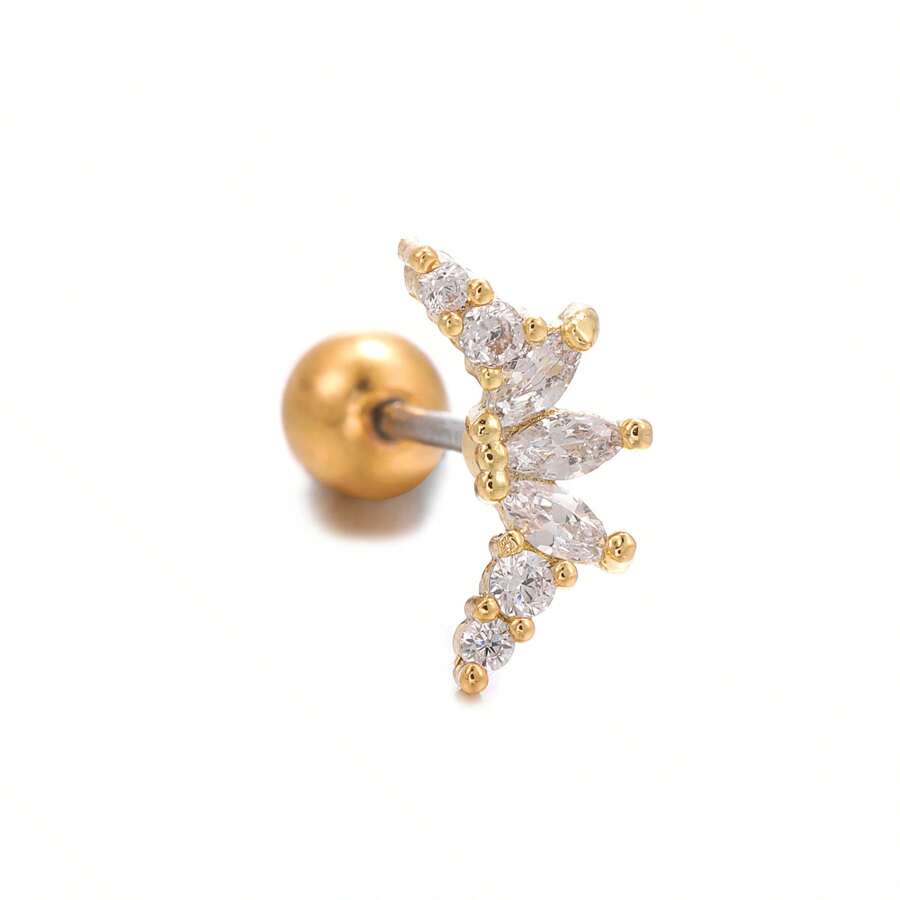 1pc New Twisted Geometric Shape Ear Cuff Earring, Non-Piercing Ear Cartilage Clip-On Earrings