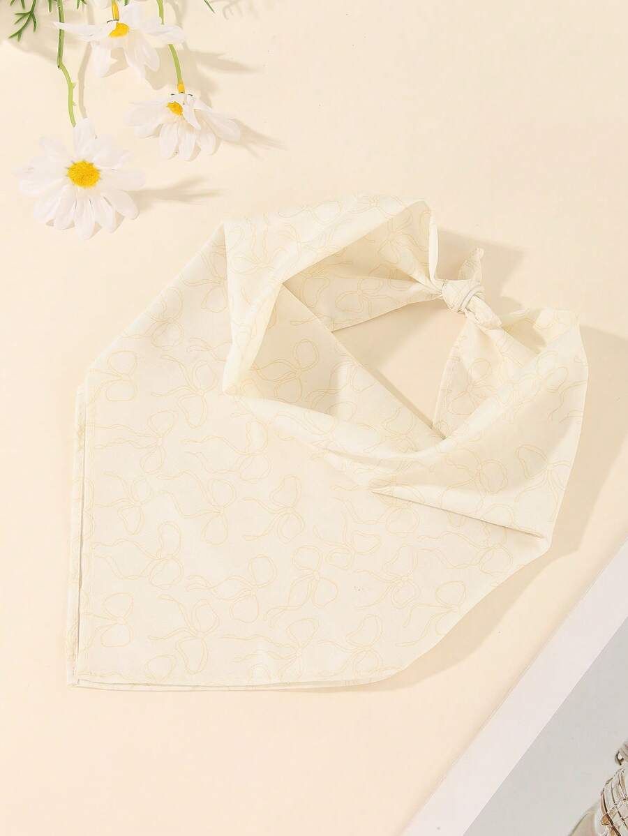 1 buc Eșarfă Bandana Boho cu Bowknot din poliester original pentru femei, potrivită pentru primăvară, vară, toamnă, ținute globale