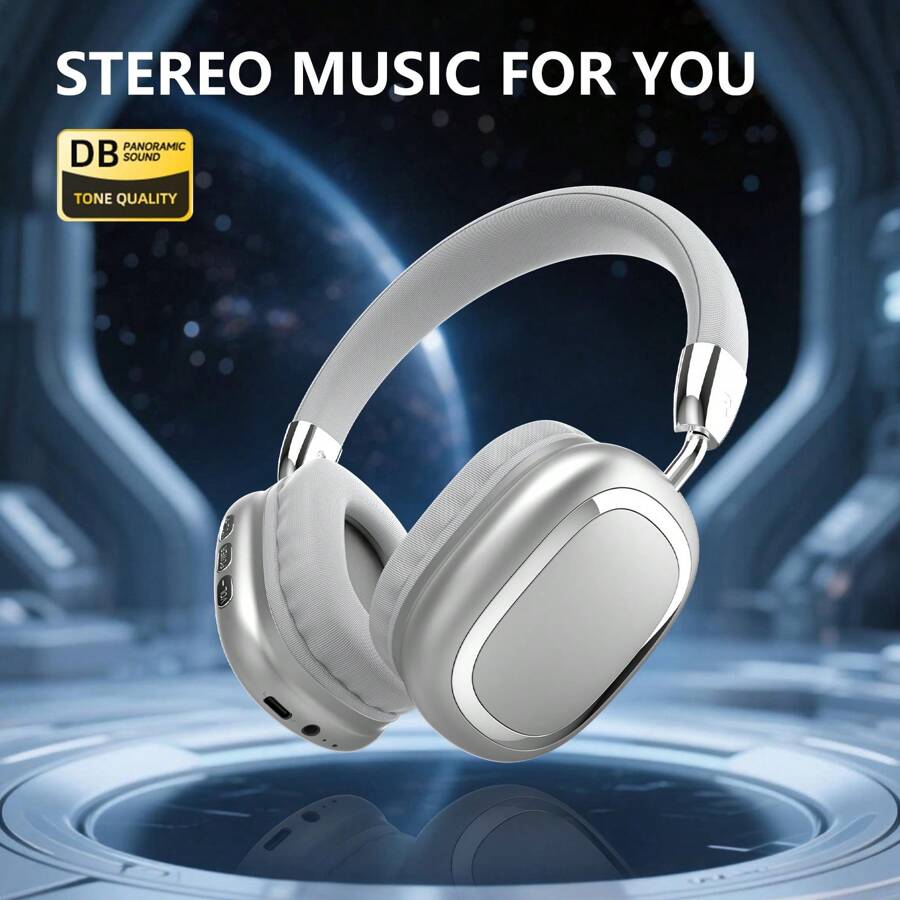 Casque sans fil supra-auriculaire, design pliable confortable, connexion sans fil, microphone clair, batterie 150mAh, charge Type-C, convient aux voyages, à la maison, au bureau - Design à la mode, casque sans fil / Autonomie ultra-longue / Casque de jeu / Écouteurs pliables, le cadeau pour profiter de la musique n'importe où, n'importe quand !