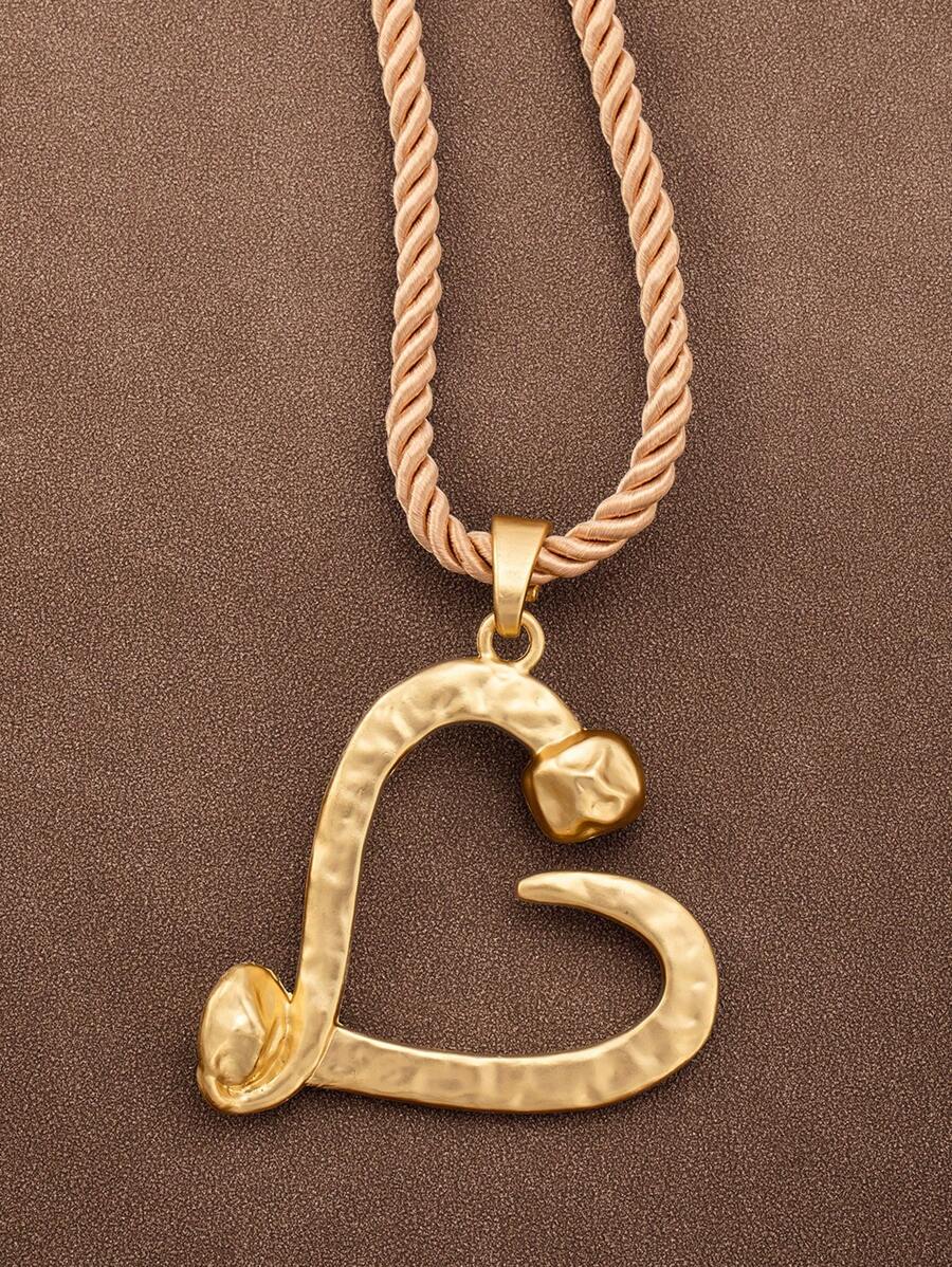 1 Piece Matte Gold/Silver Color Asymmetrical Hollow Square Shape Pendant Chunky Rope Necklace Suitable For Women's Daily Wear 18"+2" Extend Chain