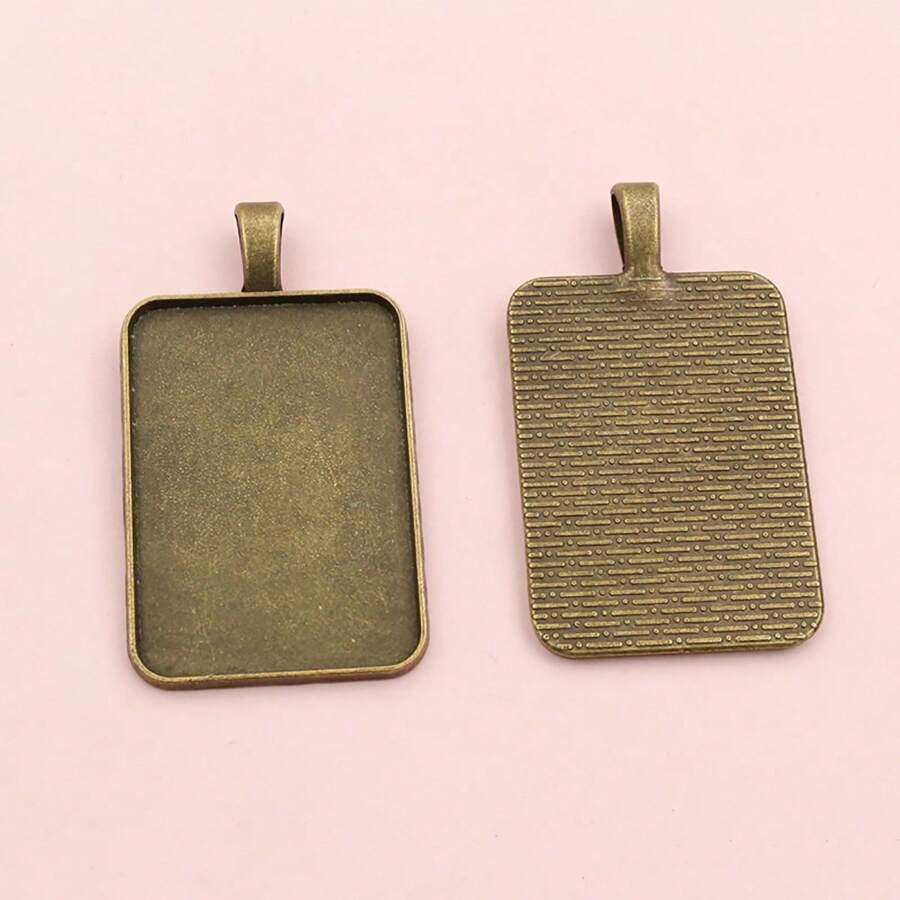 5 Stücke 23x33mm Cabochon Rechteck Anhänger Blanko Basiseinfassung Schale Einzel-/Doppelseite DIY Schmuckzubehör