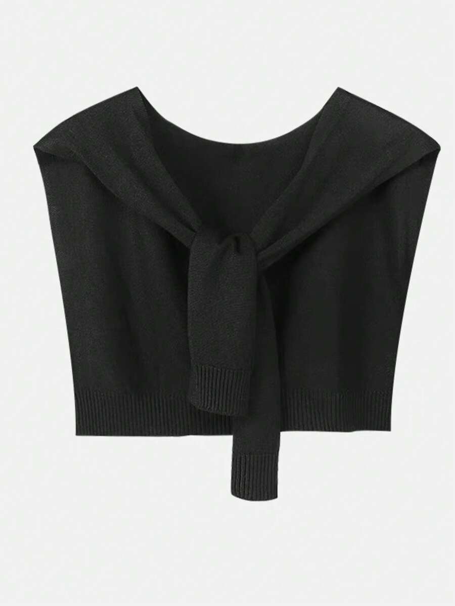 1pc Women's Cute Solid Color Knitted Shrug Shoulder Wrap, Warm And Suitable For Daily Use