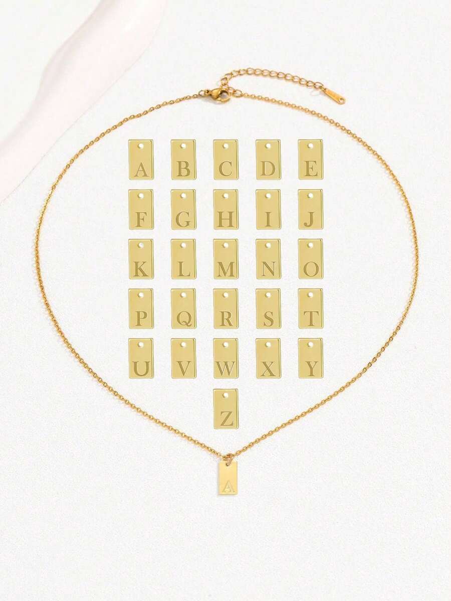 1pc Elegant White Teardrop Initial Letter 26 Alphabet Pendant Necklace, Graceful Ladies' Necklace Jewelry, Suitable For Beach, Travel, Commuting, Daily Wear, Adjustable Length, Great Gift For Girlfriend, Wife, Mother, Family, Friends, Birthday, Anniversary