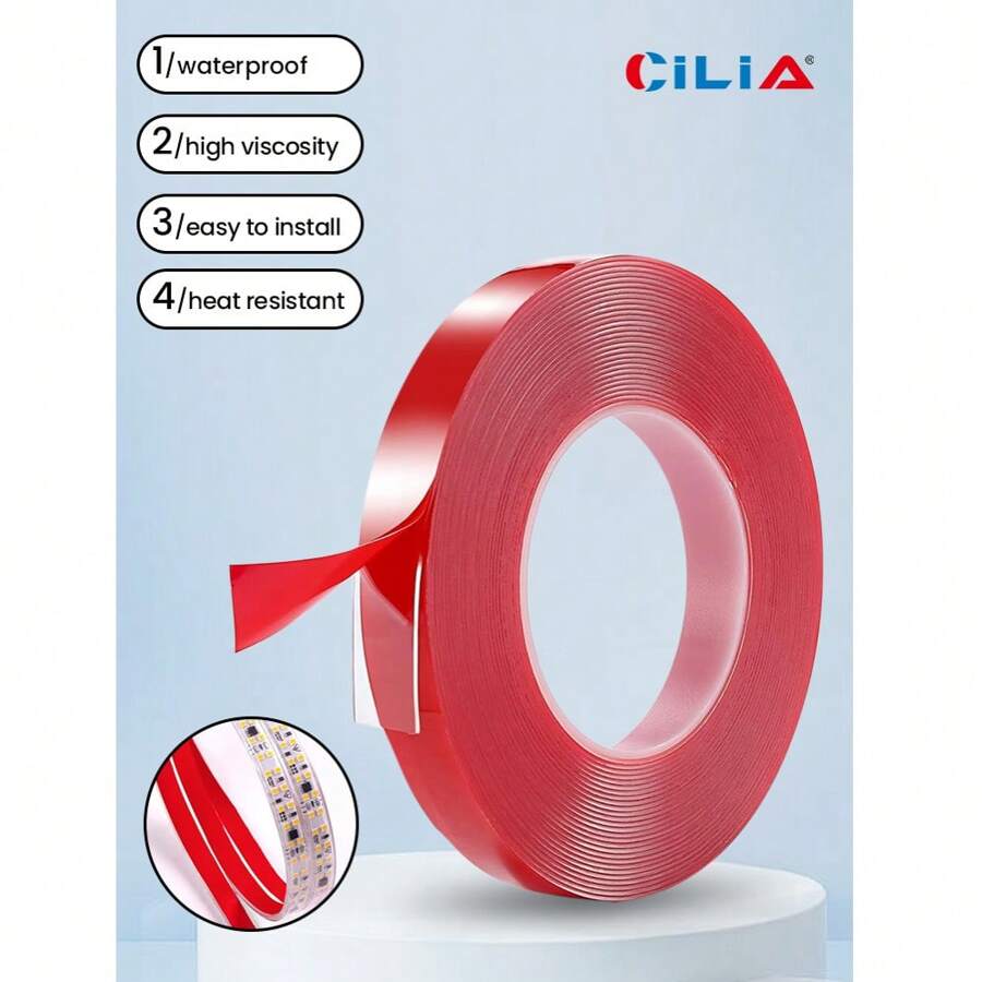 CILIA 1/2 Rolls 1*1000cm/2*1000cm High Viscosity Nano Double Sided Tape, With Strong Adhesive, More Solid Than Hooks, Washable Double Sided Tape,Reusable Waterproof Double Sided Tape For Multi-Scene Use,Paste Items Without Traces Without Damaging Walls
