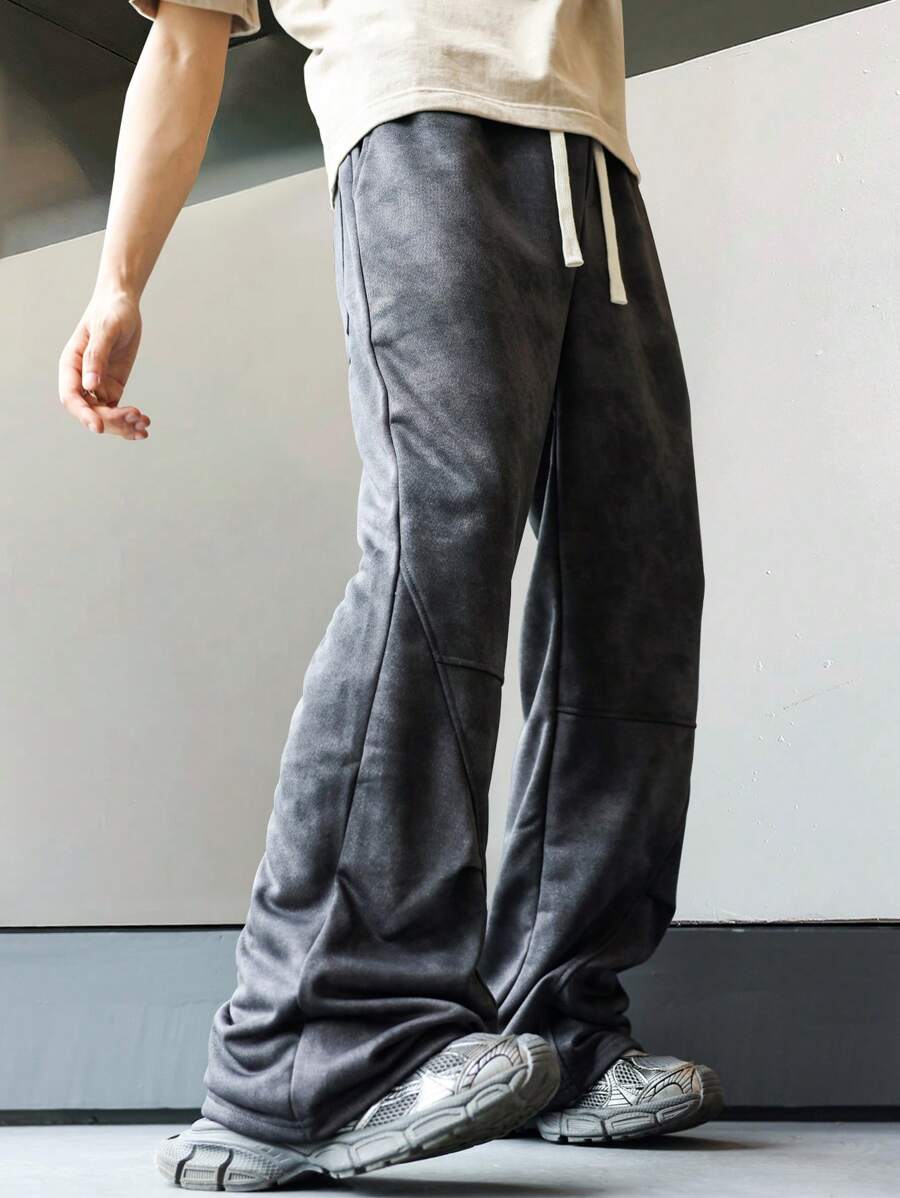 Men's Straight Leg Casual Pants, Loose, Versatile, Simple, Fashion, Breathable, Wide Leg, Summer