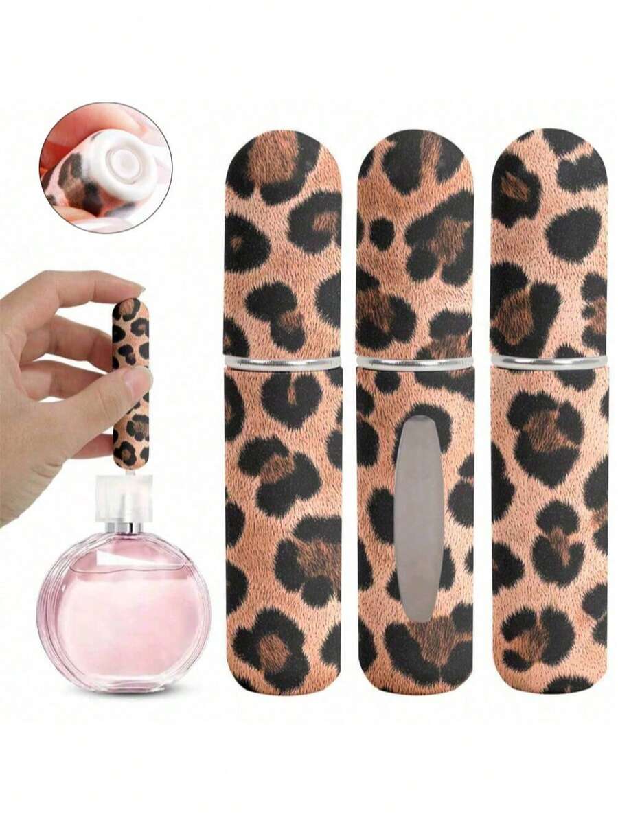 Flacone di profumo ricaricabile da 5ml con motivo leopardato, atomizzatore di alta qualità, bottiglia spray per profumo da viaggio portatile