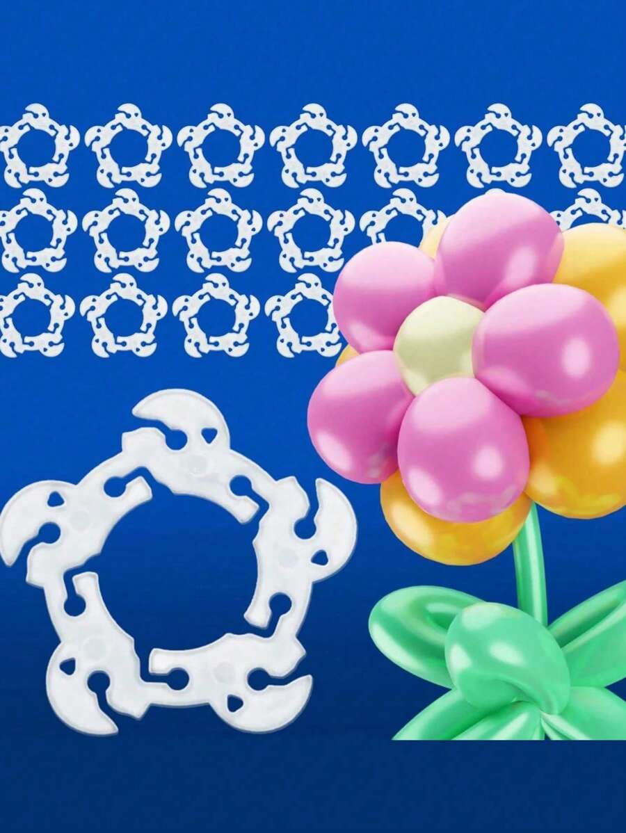 10 peças/50 peças - Clipes para balões, Conectores de balões, Suportes de clipes para clipes de balões para arco, Suporte de coluna de balões e Flores de balões, Conectores de balões Tinabless para decoração de arco de balões
