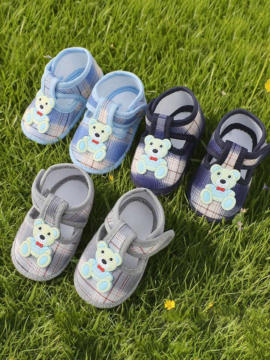 1Pair Cartoon Bear Baby Booties Girl Boy Soft Sole Anti-Slip Shoes Toddler Socks Shoes Baby Schoenen Newborn Shoes First Walkers 0-12Months