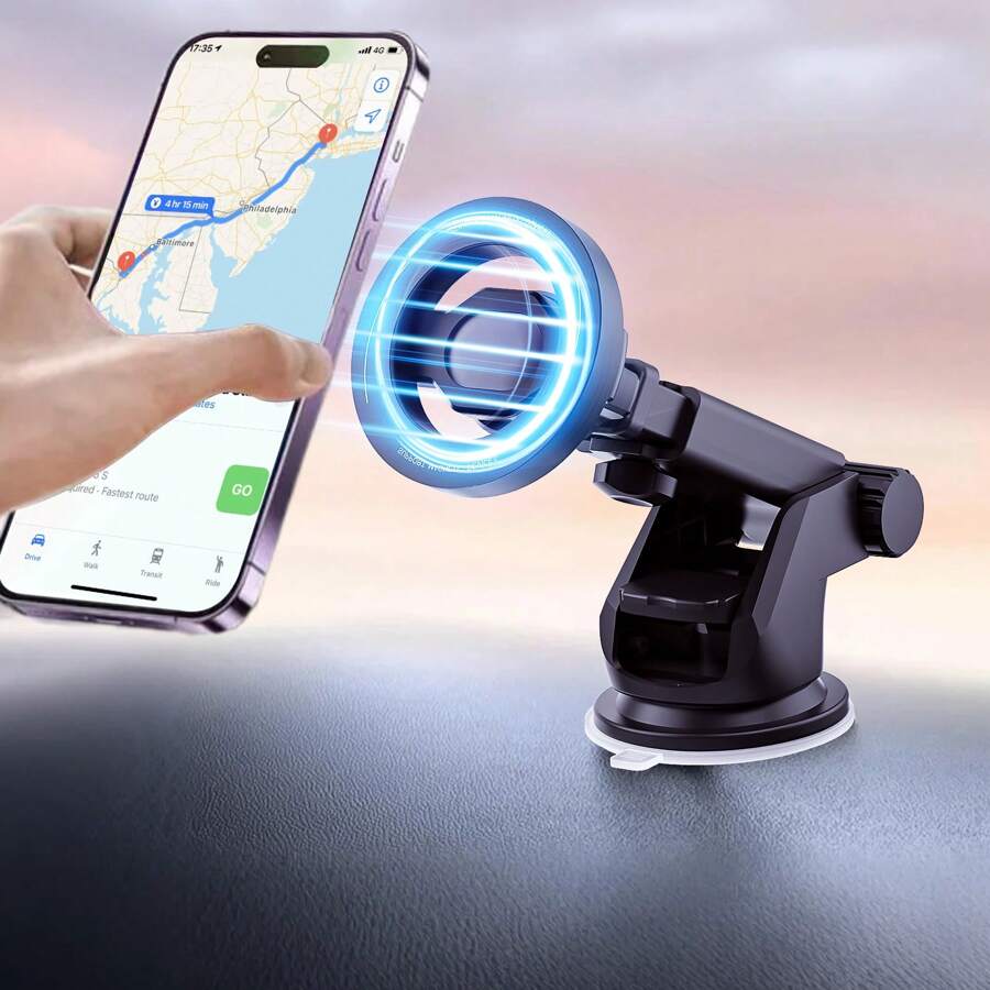 xnyocn Xnyocn Dashboard Magnetic Phone Holder For Car, Compatible With MagSafe Car Mount, Windshield Magnetic Car Mount, Car Accessories Compatible With IPhone, Android Phone, Gift For Birthday, Family, Friends Car Phone Holder