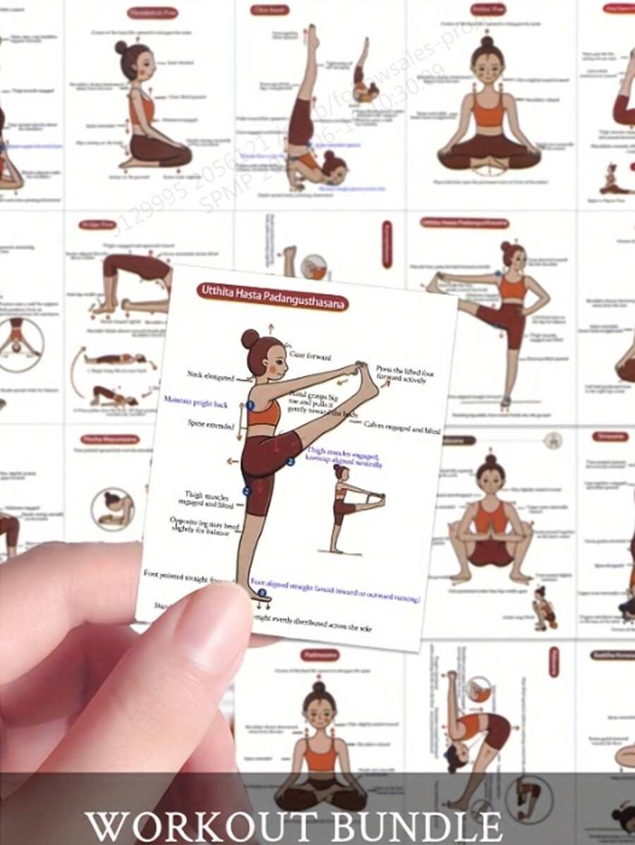 16/32pcs Yoga Style Guide Card Set, 2D, Yoga Basic Practice Cards, Boxed Yoga Poses, Stretching Teaching, Yoga Accessorieschool Supplies,Back To School