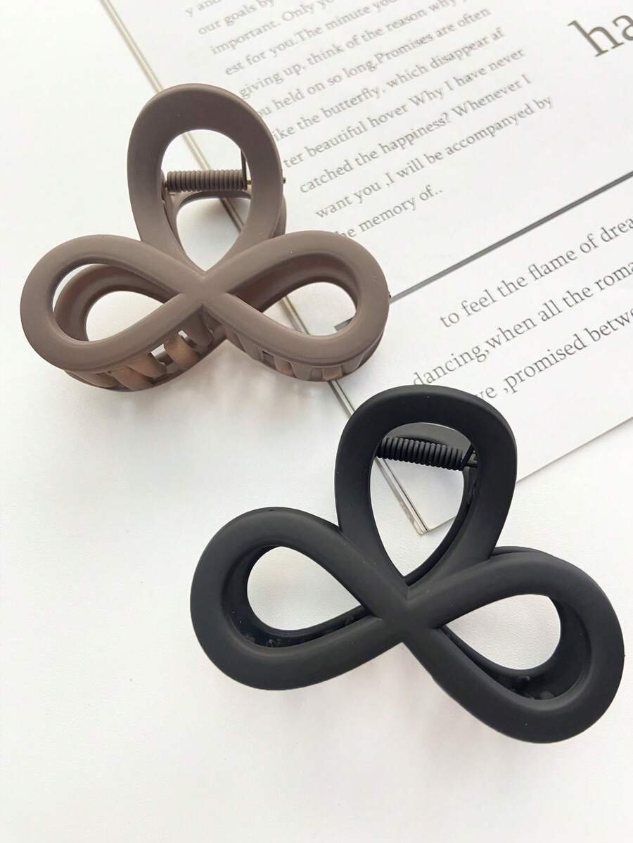 2pcs Women Fashion Elegant Casual Cute 3.3in/8.5cm Black/Coffee Bow Hair Clips, Suitable For Daily Commute, Vacation, Decoration, Makeup, Party, Holiday Gift, Hair Accessories Hair Claw