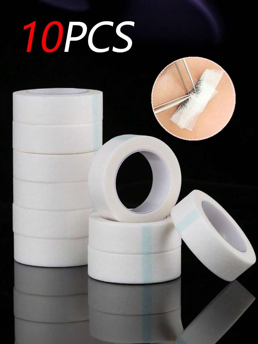 10/5/1pc White Non-Woven Grafting Eyelash Tape, Isolation Pad, Separate Upper And Lower Eyelashes Tape, Lift And Breathable, Eyelash Extension Tools