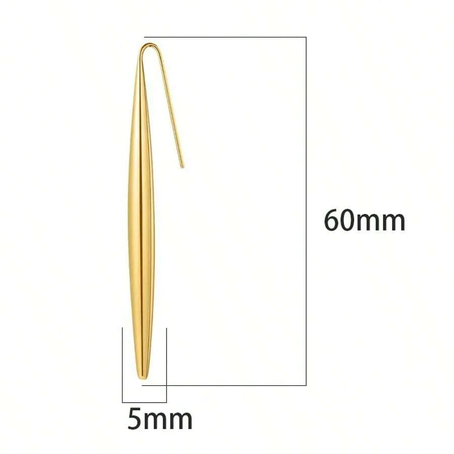 1 Par de Brincos Tipo Dangle de Aço Inoxidável de Luxo Minimalista no Estilo Ins, Presente de Aniversário para Mulheres