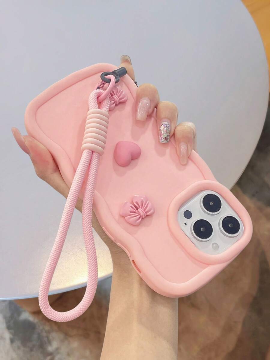 Heart Luxury Silicone Phone Case With Large Bow Design - Stylish Protection Compatible With Apple///Honor/OPPO