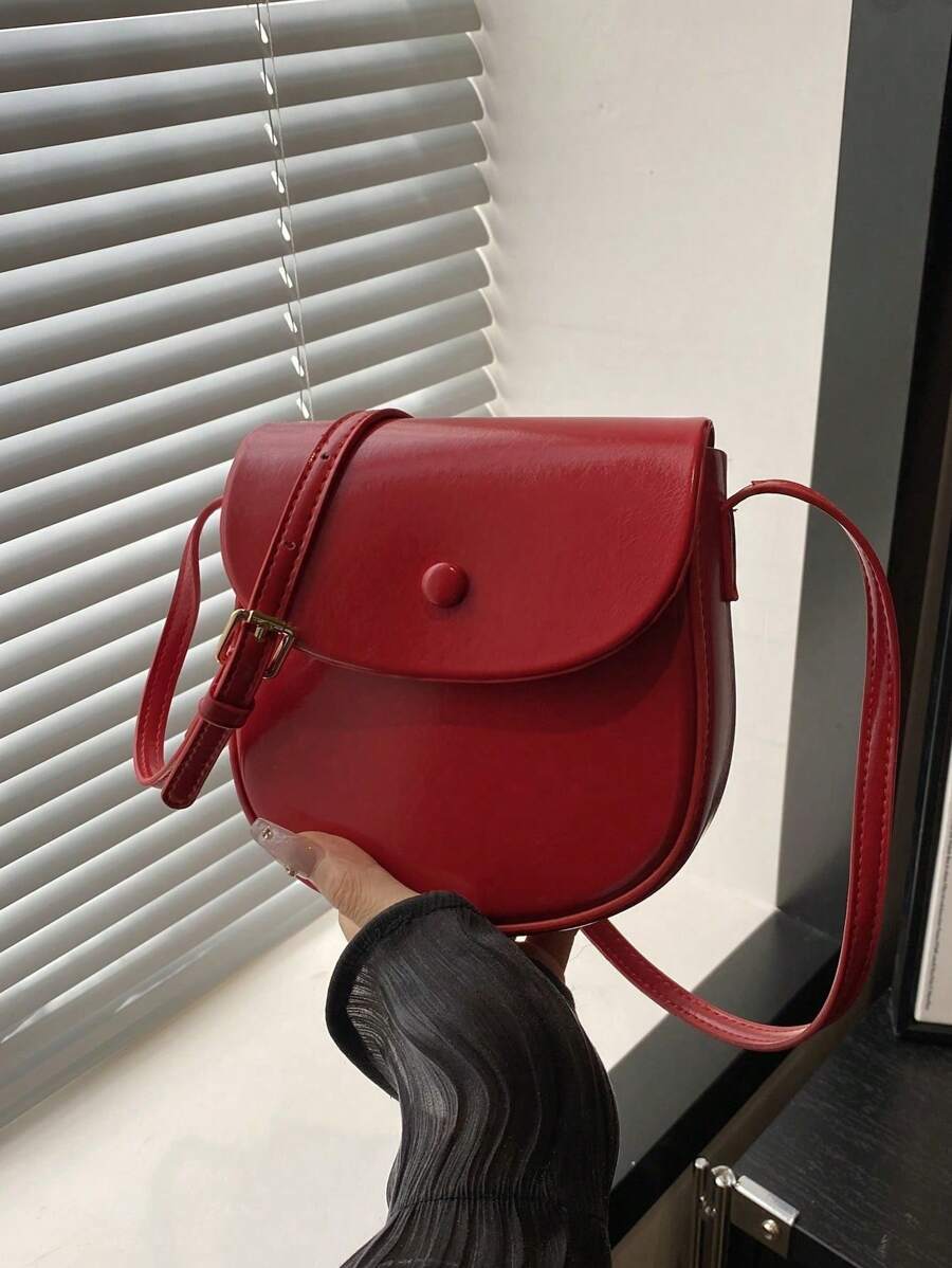 Fashion Mini Solid Colour Simple Multifunctional PU Flap Crossbody Saddle Bag For Shopping, Purse, Shopping, Young Women, College Students, Newcomers, White Collar. They Are Perfect For Office, College, Work, Business, Commuting, Outdoor Activities, Travelling And Excursions.