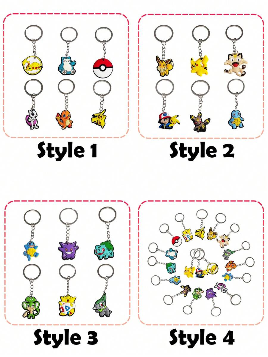 pokemon Pokemon Key Chain Creative New Anime Pokemon Key Chain Pendant, Cute Key Chain Pendant, Key Chain Pendant, PVC Key, Schoolbag Pendant, Party Decoration, Party Small Gift Christmas, Halloween, Festival Supplies, Festival Decorations, Thanksgiving, Back-To-School Season, Autumn And Winter