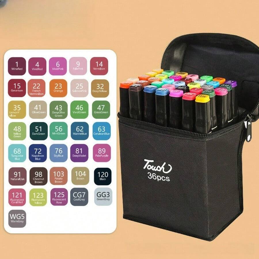 36/48/60/80/120 Color Dual-Tip Acrylic Marker Pen & Watercolor Pen Set, Professional Artist Supplies For Anime, Drawing, Design, Painting, School Supplies,Back To School