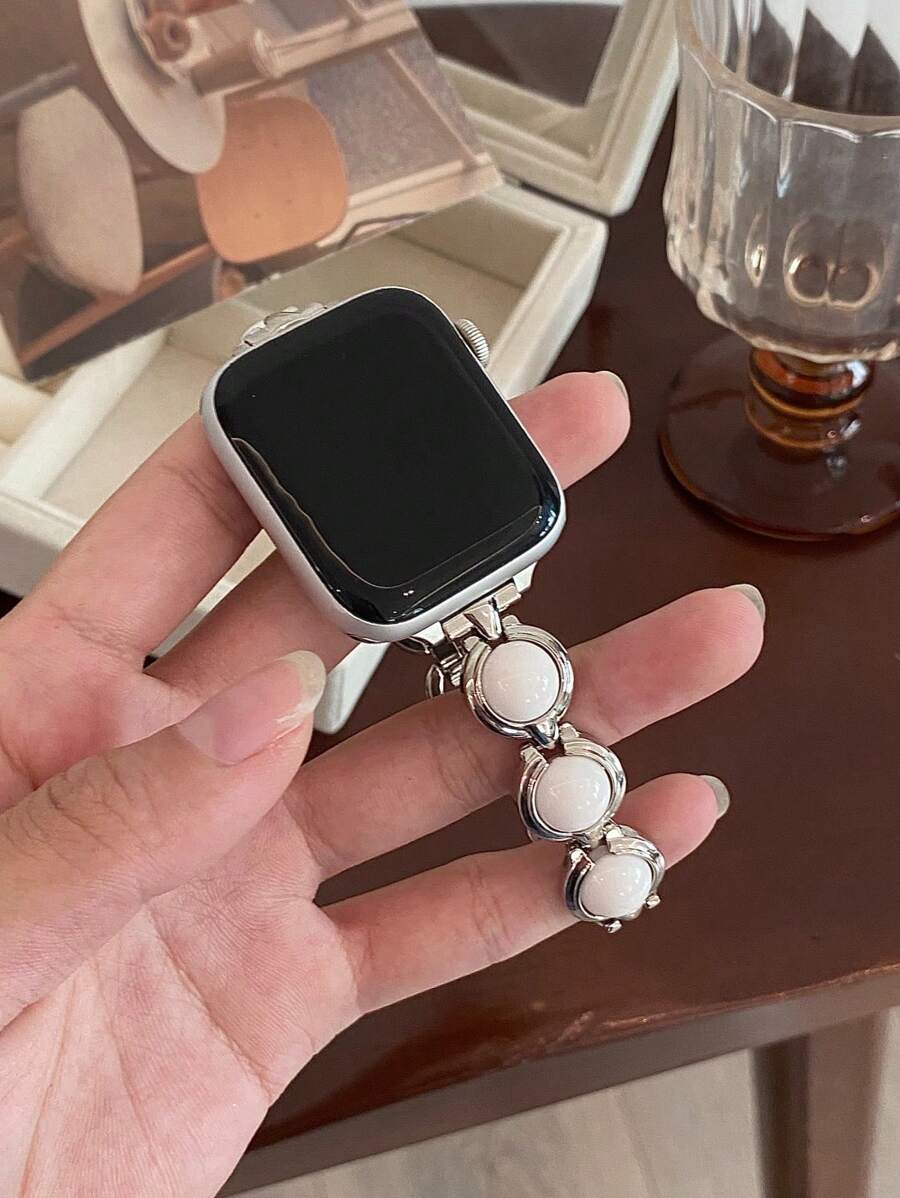 1 peça para pulseira de com corrente de metal com grão de pérola para 10/9/8/7/6/SE Series