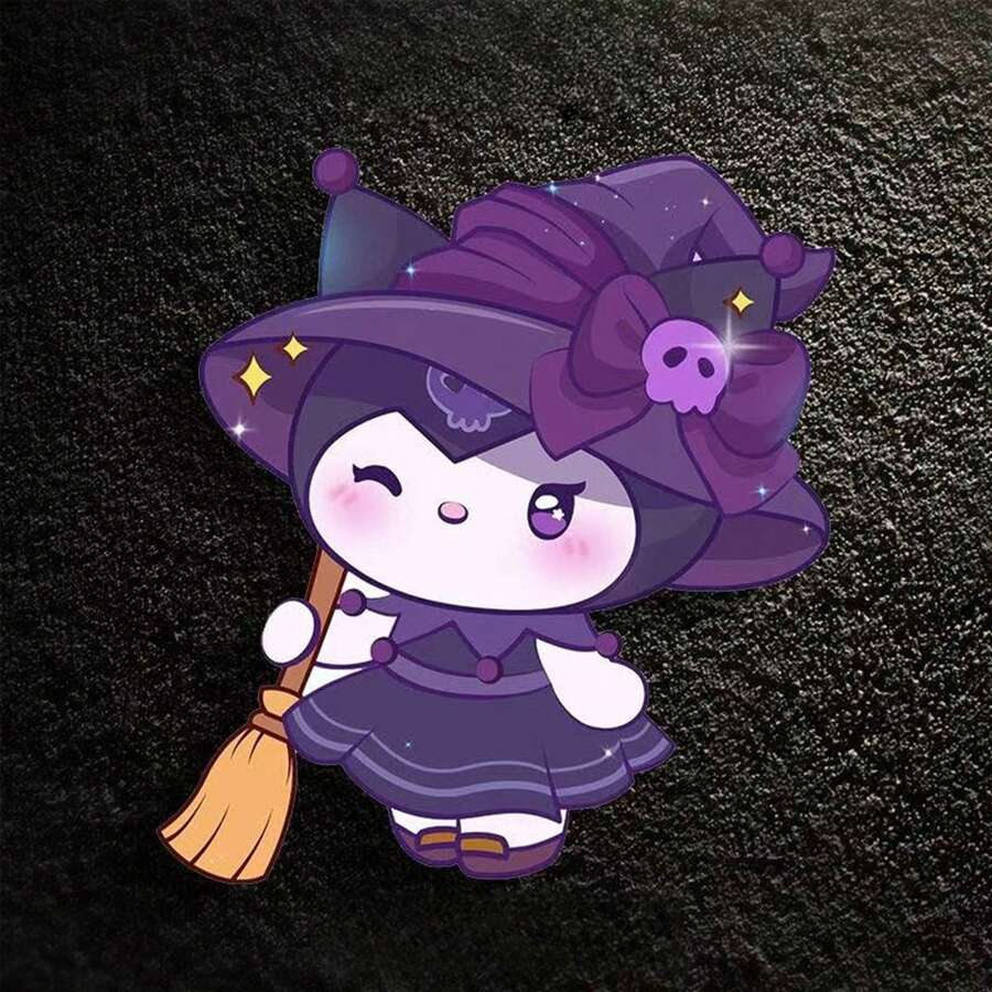 Sanrio Sanrio Witch & Kuromi Cute Halloween Sticker Set For Notebook, Car Window, Glass Decoration, School Supplies, Back To School