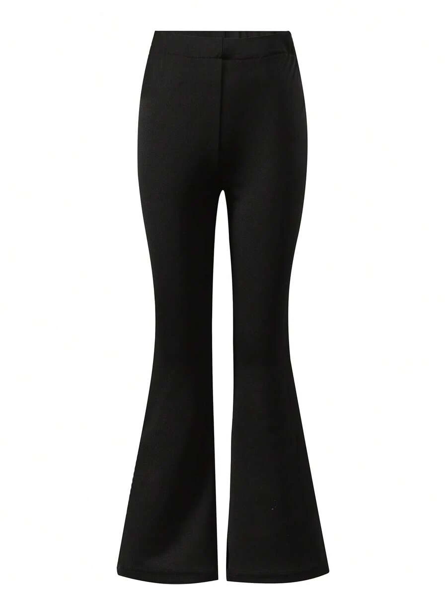 Pantaloni de yoga elastici cu talie înaltă, versatili, în culori solide, pentru fete Tween