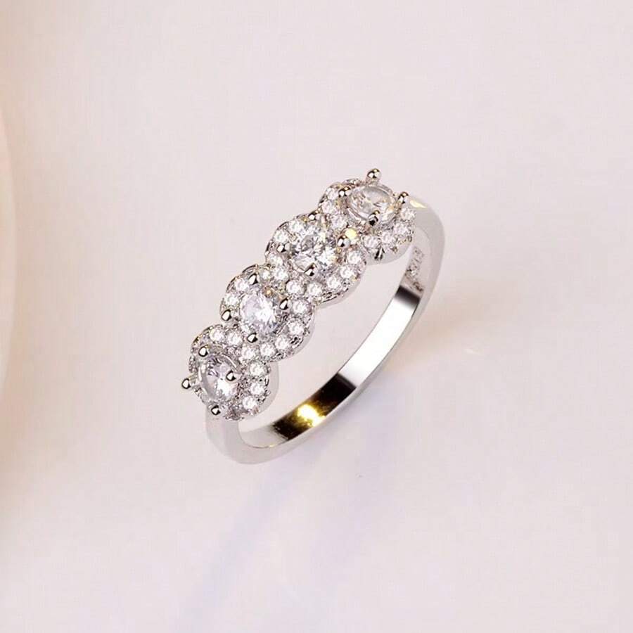 1 pieza Anillo de compromiso de estilo minimalista y moderno de acero inoxidable, apto para uso diario