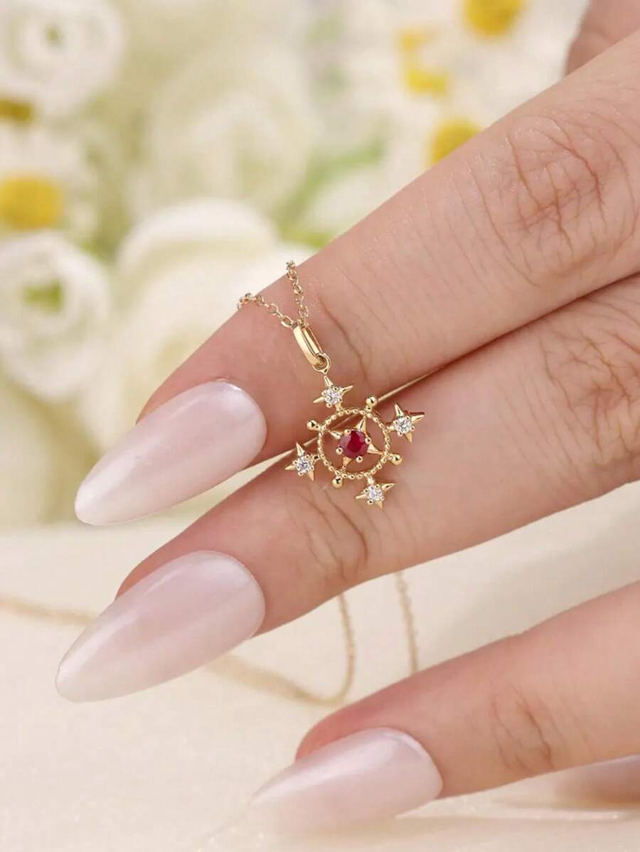 1 pieza Colgante de collar de plata de ley S925 con forma de sol hueco y circonita, diseño elegante y retro para mujer, versátil para uso diario, regalo para festivales y fiestas