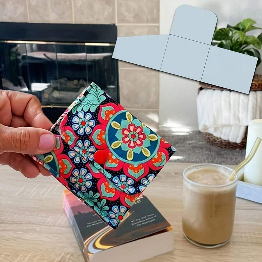 12,7/17,78/22,86 cm Acryl Nähvorlagen für DIY Münzbeutel - wiederverwendbare Textiltasche Muster mit Blumen- und geometrischen Designs, transparente Bastelvorlagen für Hobby, Quilten, Nähprojekte, Münzbeutel Herstellung | Blumen Design Vorlagen | Wiederverwendbare Bastelvorlagen
