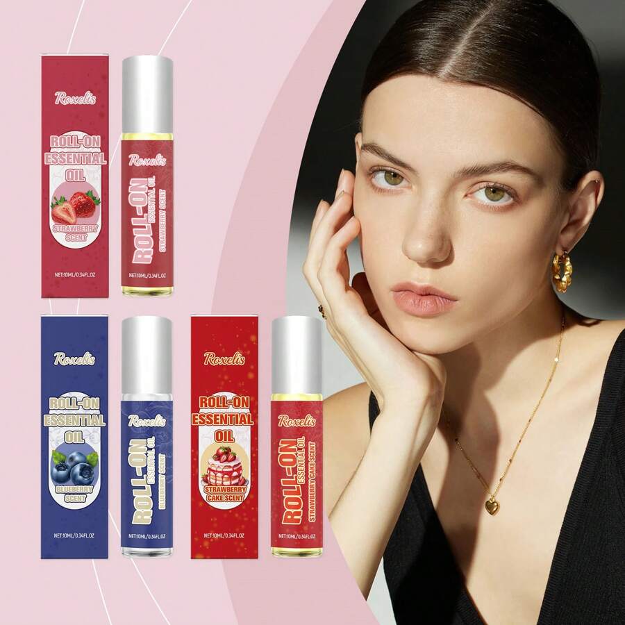 Fruit Roll-On Essential Oil Series: Unique Charming Fresh Scent, Long Lasting Fragrance, Portable Fragrance