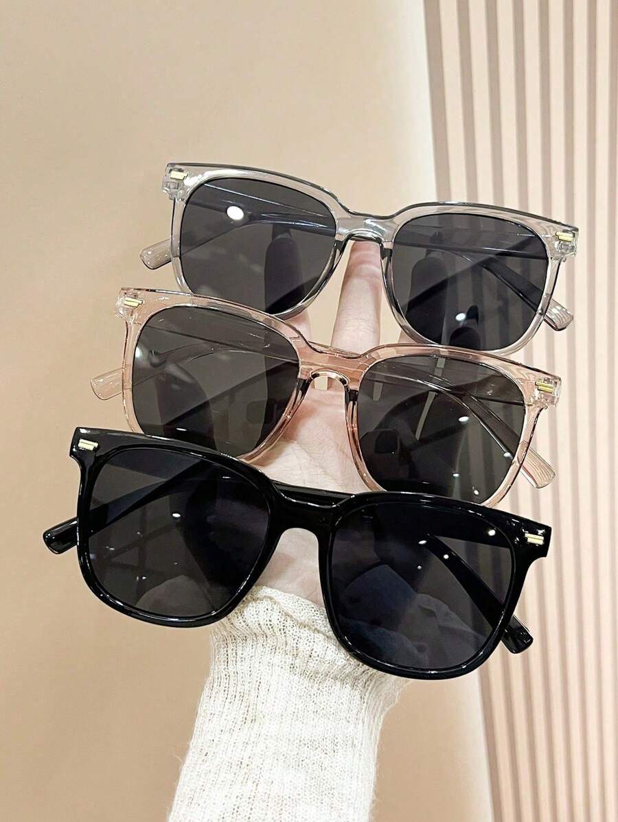 Set de 3 piezas/1 pieza Gafas de estilo bohemio retro cuadradas, estilo básico adecuado para deportes, pesca, vacaciones, viajes, conducción, calle, playa, , actividades al aire libre, golf, conduccción, festivales, salidas, senderismo, uso diario, fiestas, protección solar, elegantes complementos de moda para salidas familiares, vacaciones y días festivos