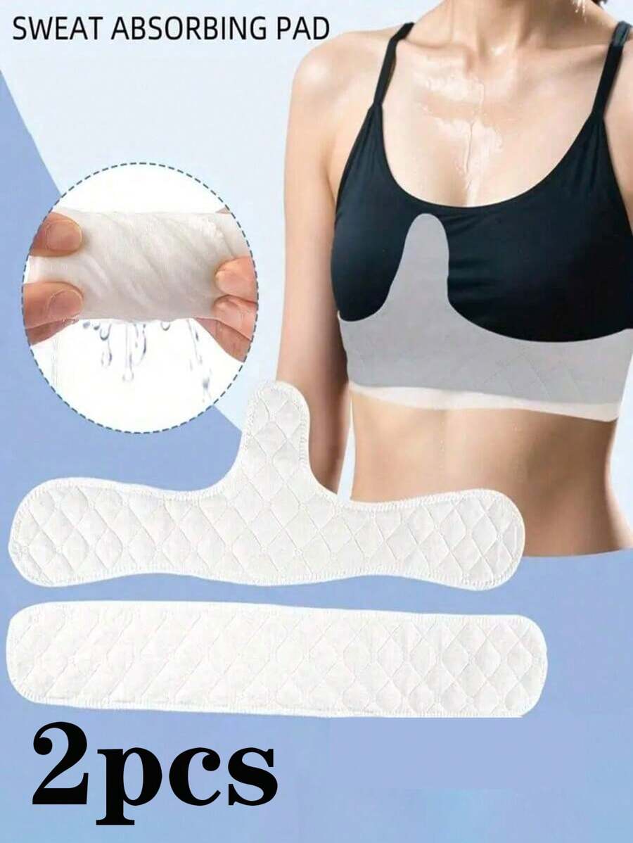 2 Pieces Of Elegant Special Series Sweat-Absorbing Leak-Proof Pads, Specially Designed For Women's Sports Bras - Washable, Reusable Moisture-Wicking Underwear Pads, Hand Wash Or Dry Clean Only, Plain-Coloured Chest Support Accessories, Sports Bra Pads, Invisible Design, Made Of Soft Fabric.