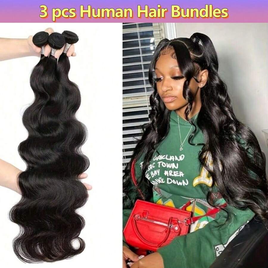 12A Pacotes de Cabelo Humano Ondulado 18 20 22 Polegadas Pacotes de Cabelo Humano Não Processado Cabelo Virgem Brasileiro Bruto 1/3 Pacotes Ondulado Trama Pacotes de Cabelo Humano Cor Natural
