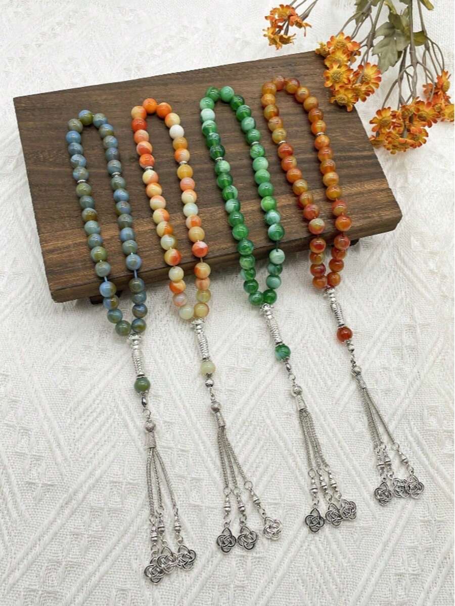 33 Stücke/Set 10mm Gebetsperlen Kette, klassische Mehrfarbauswahl, geeignet für den täglichen Gebrauch, Feste, Geschenke