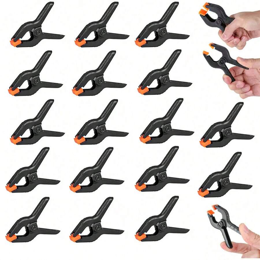 12 piezas Pinzas de resorte de plástico resistente de 3 pulgadas, pinzas de resorte multiusos aptas para trabajos en madera, estudio fotográfico, manualidades