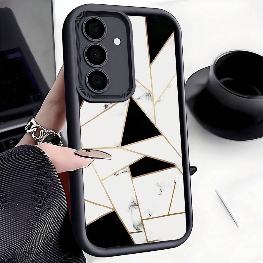 Funda protectora de teléfono antideslizante y gruesa con diseño de bloques de color, compatible con iPhone, Honor, Redmi, Galaxy