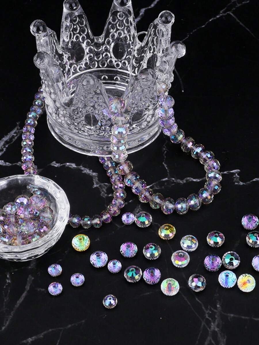 50pcs Aurora Iridescent Faceted Glass Beads For DIY Bracelets, Necklaces, Jewelry Accessories, DIY Holiday Gifts