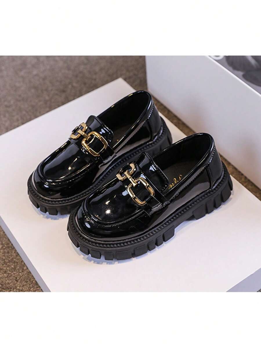 1 par de zapatos pequeños con moño para niñas, suela blanda antideslizante, diseño de punta redonda, estilo elegante y dulce, para fiesta de cumpleaños, recital de piano, zapatos infantiles