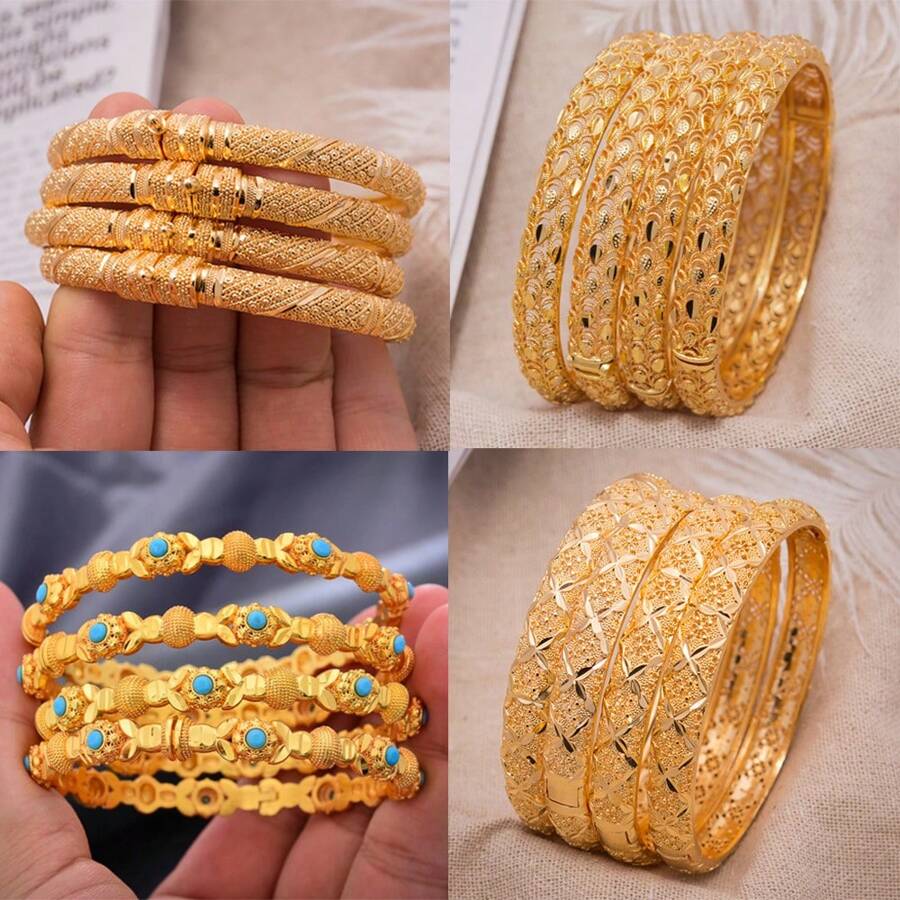 1pc Women's Fashion Open Bangle Bracelet, Luxury Middle Eastern Stylish Jewelry, European & American Beautiful Bride Accessories