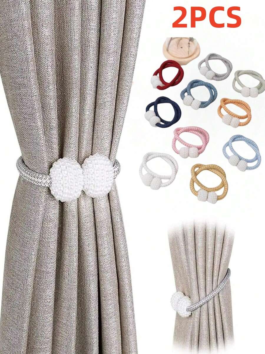 2Pcs/Set Magnetic Curtain Tie Tie, Window Tie Tie Fixer Decorative Rope Fixer, Classic Tie Design, Suitable For Room, Office