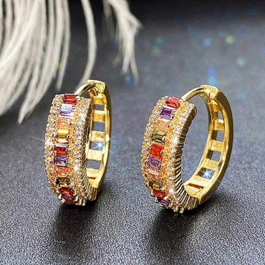 1 Paar wunderschöne kubische Zirkonia Creolen für Frauen für Hochzeit Verlobung Jahrestag Schmuck Valentinstag Geschenk