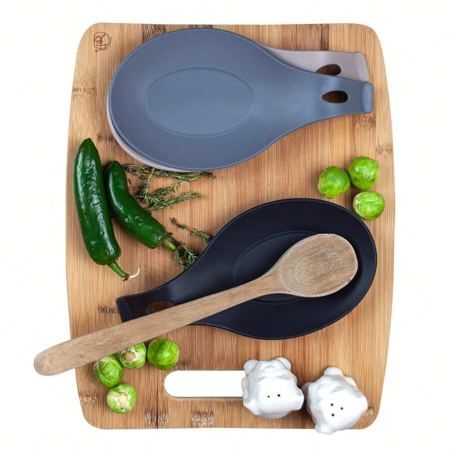 1 Stück leicht zu reinigende Suppenlöffel Matte TPE Küchenhalter, Löffelablage, hitzebeständige Löffelunterlage