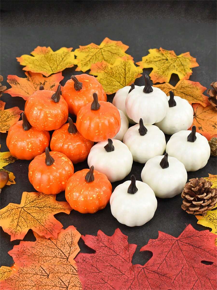 24pcs Multi-Color Simulation Small Pumpkin Decoration Ornaments, Thanksgiving Decoration Small Pumpkin, Holiday Decoration Supplies, Home Table Kitchen Decoration, Holiday Atmosphere Decoration, Interesting Party Gifts, Creative Desktop Ornaments, Surprise Thanksgiving Gifts