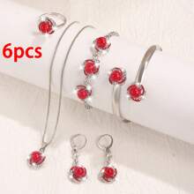 Accesorios de color rojo plateado