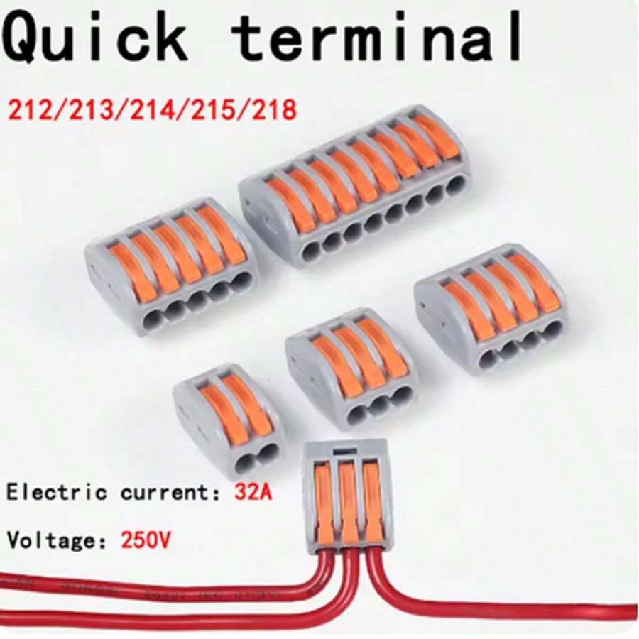 10 Stücke Schnellsteckverbinder FM-212/213/214 für harte und weiche Kabel, paralleler Verbinder, Pressklemmanschluss für Kabelanschlüsse