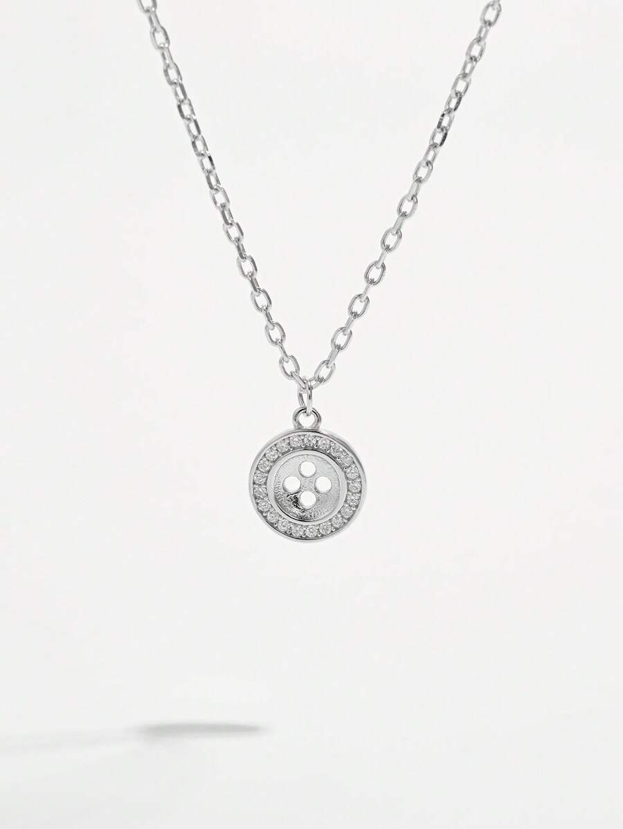 1 pieza Collar de moda de plata de ley 925 con diseño circular hueco de serpiente elegante y minimalista, un regalo sofisticado para mujeres para uso diario, citas o fiestas