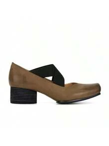 Khaki Green/thick Heel