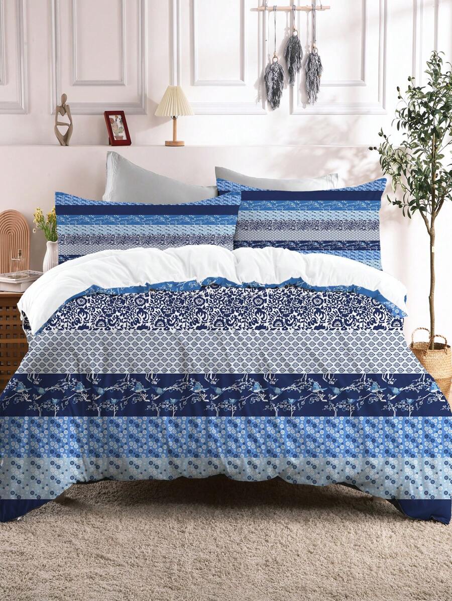 3PCS Modern Abstract Striped Bedding Set, Soft & Comfy Bed Linens Set, Suitable For Bedroom & Guest Room Decor, Available In Multiple Sizes