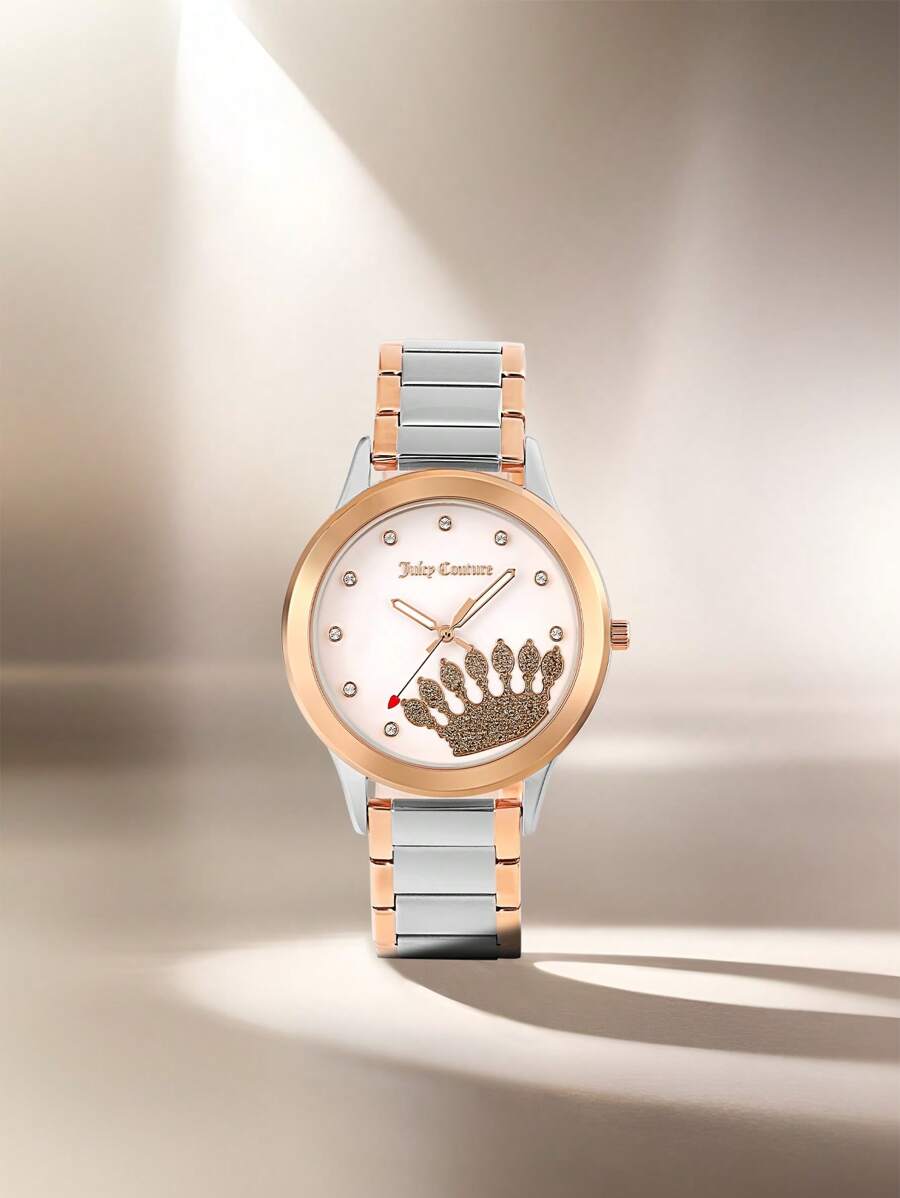 Juicy Couture Reloj de cuarzo para mujer Waych, reloj de pulsera de acero inoxidable con detalles de cristal de primera calidad para mujer.