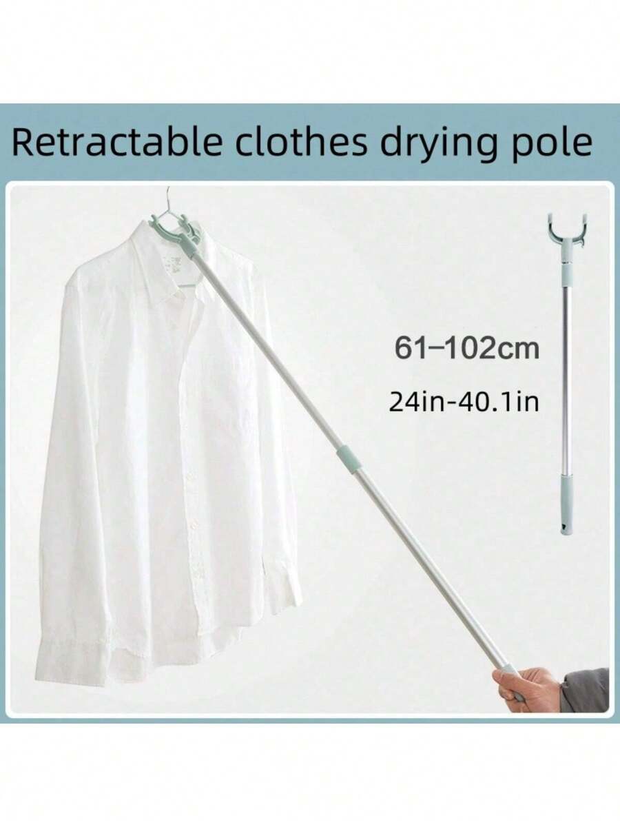 Portant à vêtements extensible, tige de penderie durable pour la maison pour accrocher les vêtements, la décoration de Noël et autres usages polyvalents. Tige de crochet de penderie, de 24,8 à 40,55 pouces avec crochets, en alliage d'aluminium, de couleur bleue