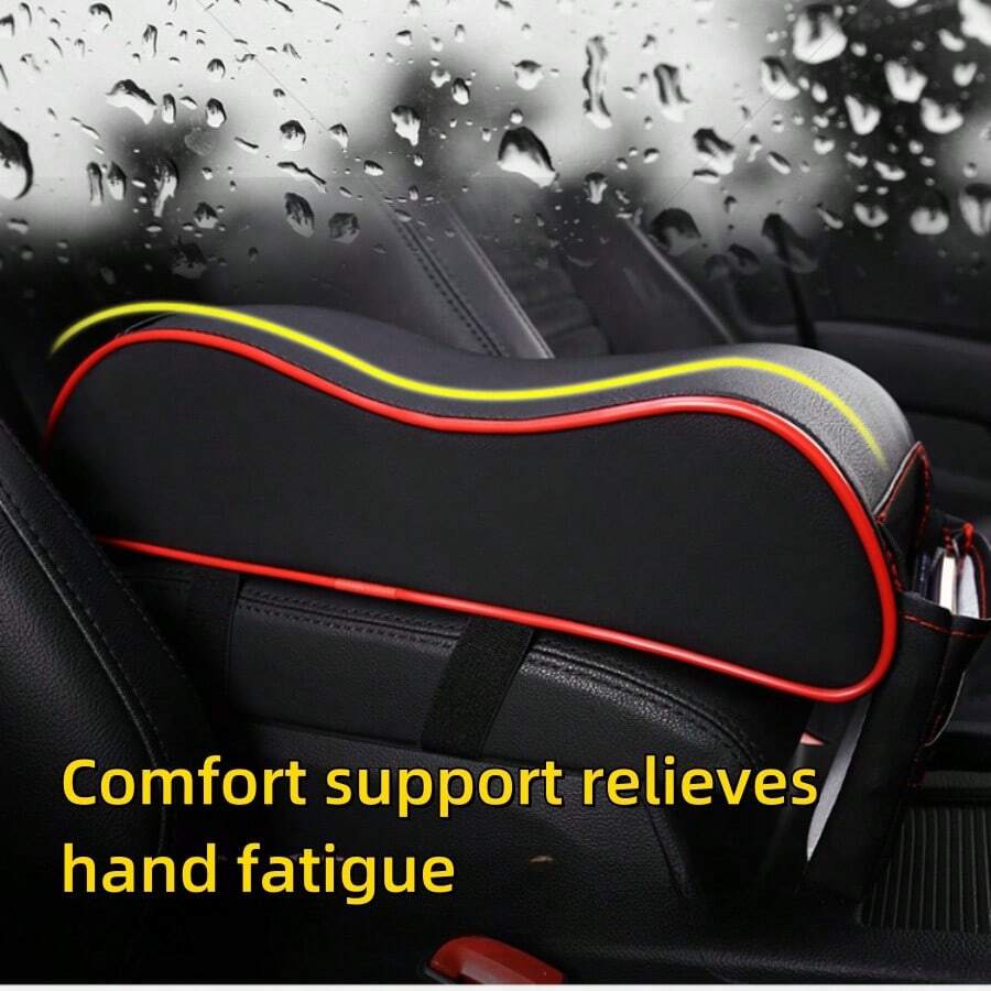 1 pièce Cache-boîte de poignée de voiture rehaussé, Coussin de poignée de voiture universel, Accoudoir central de voiture de haute qualité, Housse de protection de stockage de poignée, Accessoires intérieurs de voiture, Fournitures pour voiture
