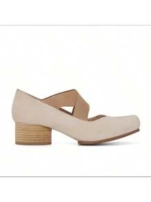 Creamy Grey/thick Heel